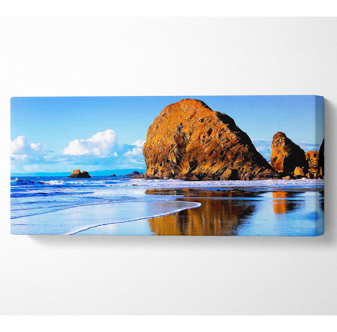 Strand Felsen Panoramaleinwand