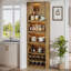 Armoire à vin de 86,6 po de hauteur avec rayure légère et tablettes ouvertes pour la salle à manger de cuisine