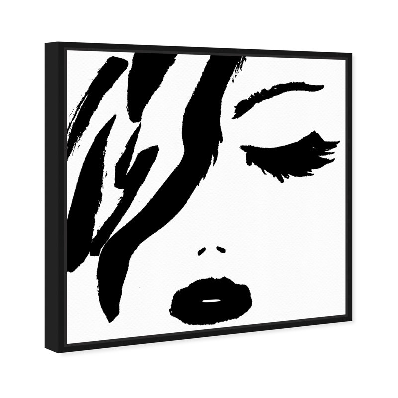 " All Black Lipstick ", Framed Print, 31" H x 31" W, Black