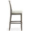 Tabouret de 31 po de hauteur gris, siège et dossier tissés, pieds tournés pour la cuisine avec pieds rembourrés, table de jeu idéale