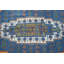 Tapis turc rétro en laine bleu: design antique d'Anatolie idéal pour la décoration de salon