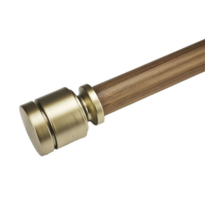 1-Inch Single Curtain Rod with Gold Finials,  Adjustable Curtain Rod for Windows