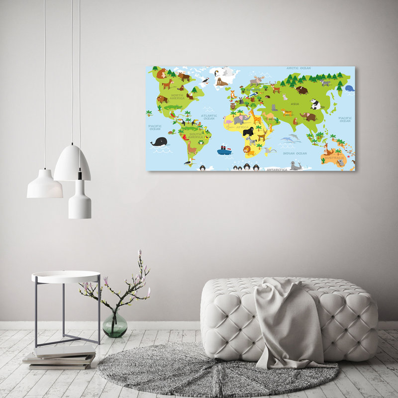 Map Of Animals - No Frame Print on Canvas
