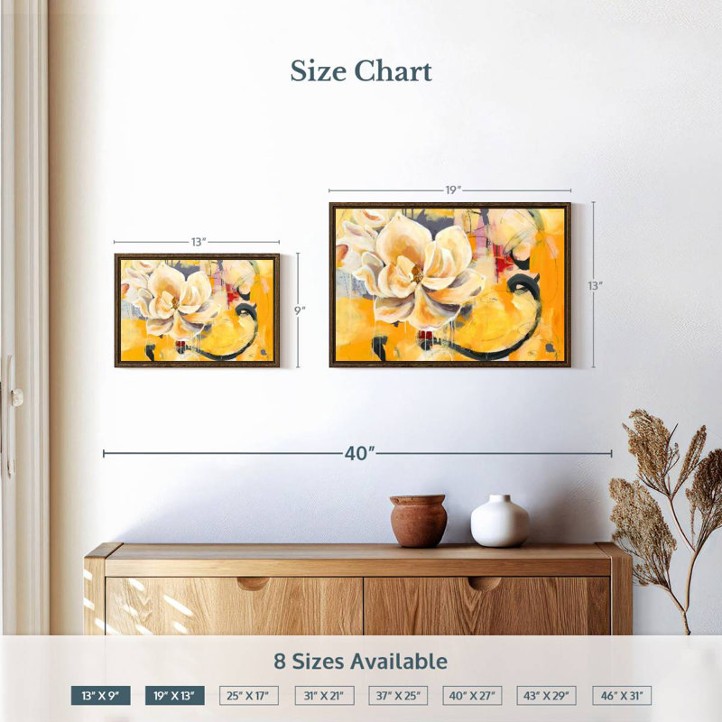 Charme du Sud, 19 po x 13 po, Cadre flottant en noyer