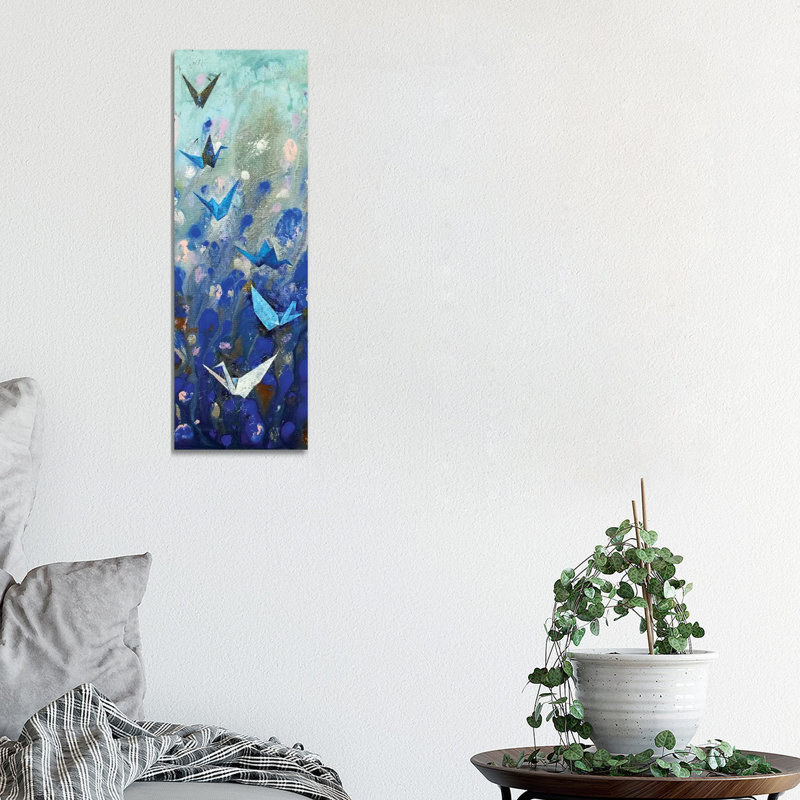 Origami Cranes by Michael Creese - Wrapped Canvas Panoramic Painting, 30.48 cm H x 91.44 cm W x 1.91 cm D