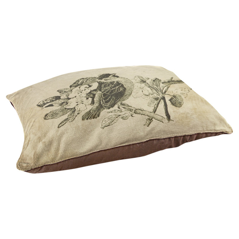 Coussin pour chien rétro oiseau Burien, Très grand (l 52 po x P 42 po x H 17 po)