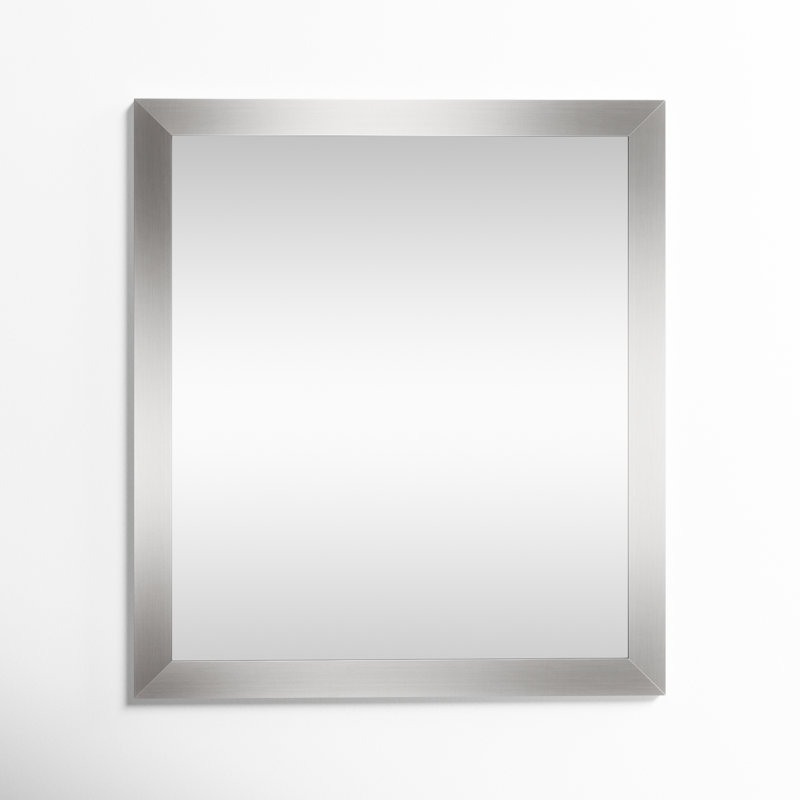 Miroir pleine longueur Arazeli, 36 po x 32 po, Nickel brossé