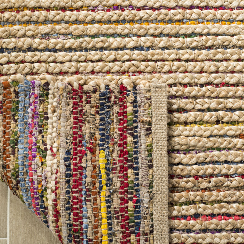 Chupp Hand Woven Jute, Chindi Solid Color Rug, Square 6'