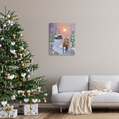 «Holiday Horses Winter Scene» sur toile