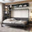 Murphy Bed Wall Bed with Sofa , Shelves USB & Light