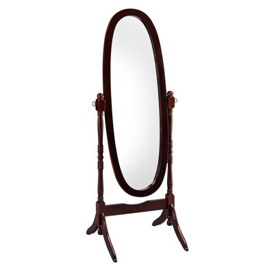 Miroir de plancher 60,91 po en cerisier ovale en bois