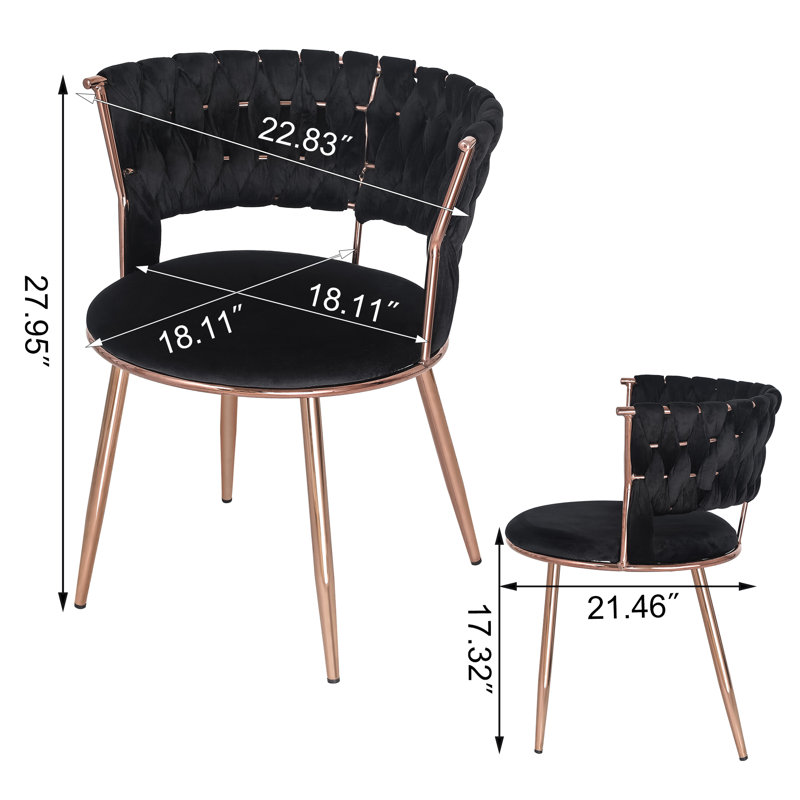 Fauteuil d'appoint en velours, Noir