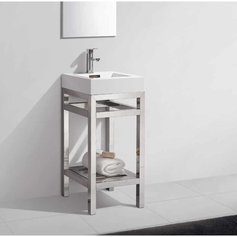 Ensemble de meuble-lavabo simple 16 po Halesowen, Chrome