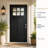 36" x 80" Black Fiberglass Front Entry Door Slab with 6-Lite Low-E Glass, Left-Hand Inswing, Craftsman Style