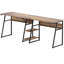Long bureau d'ordinateur pour deux personnes avec tablette de rangement centrale amovible, double table de travail industrielle