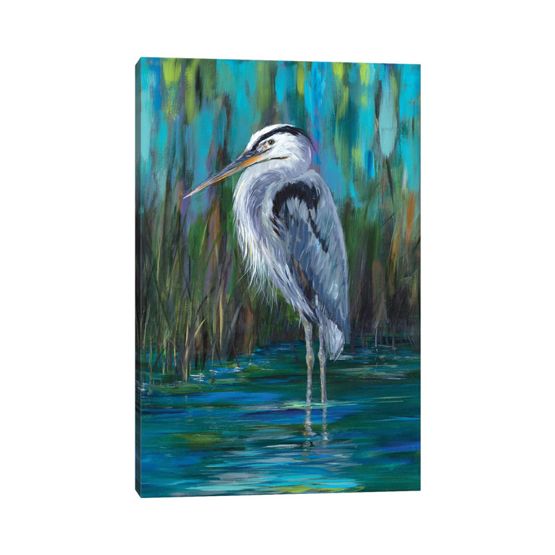 Standing Heron II by Julie Derice - Wrapped Canvas Painting, 101.6 cm H x 66.04 cm W x 3.175 cm D