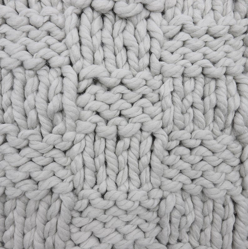 Hand Knitted Pillow Sham, Gray