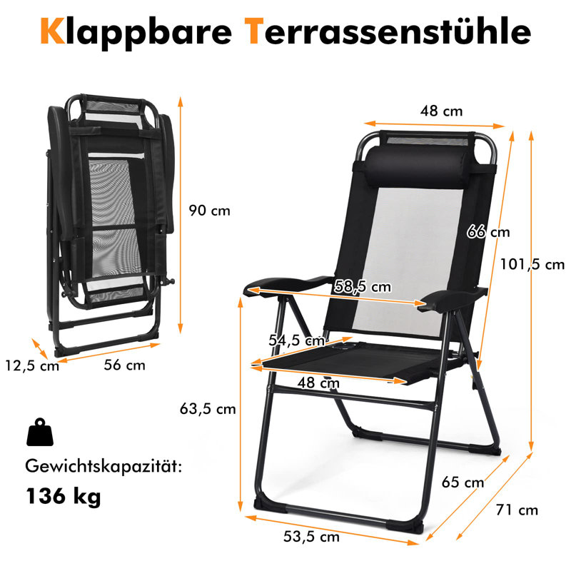Bachit Folding Camping Chair, Black
