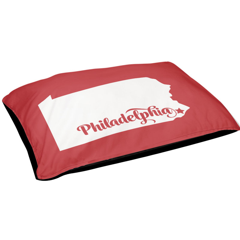 Coussin d'extérieur pour chien Home Sweet, Petit (l 28 po x P 18 po x H 6 po), Rose, Philadelphia Pennsylvania Outdoor Dog