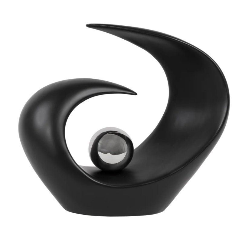 Sculpture abstraite Wave Clash, Noir, noir, noir, noir