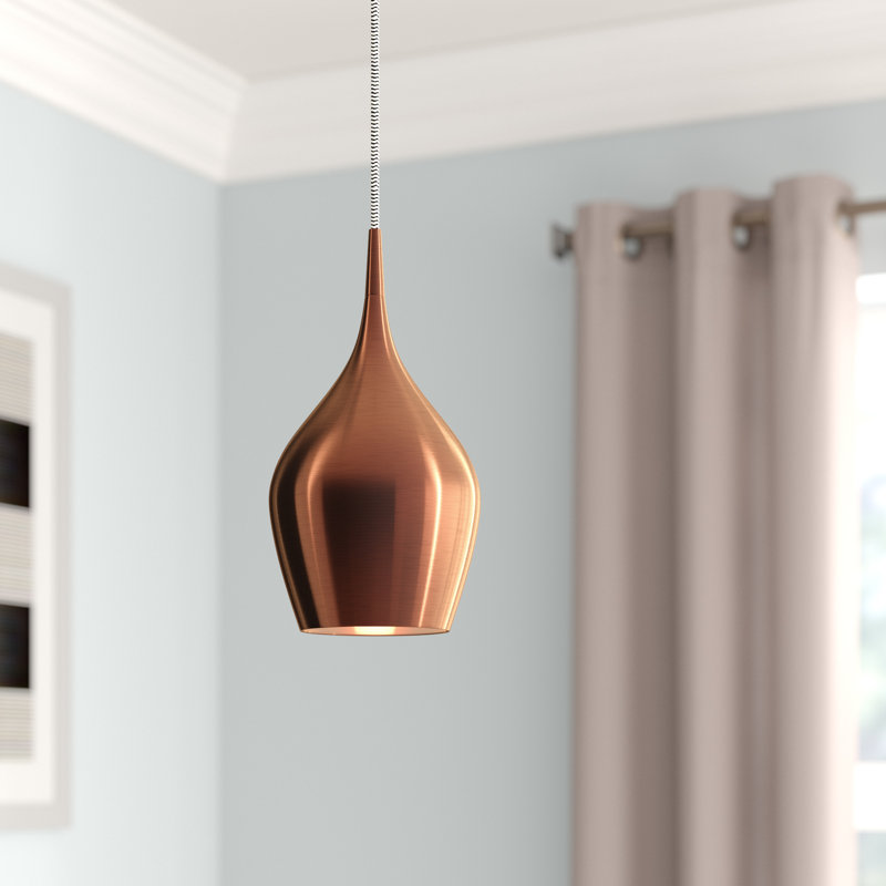 Tori 1 - Light Teardrop Pendant, 142cm H x 12.3cm W x 12.3cm D, Copper