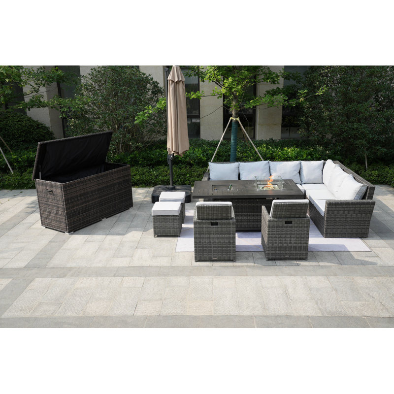 Aliaksey 10 - Person Patio Conversation Set with Cushions