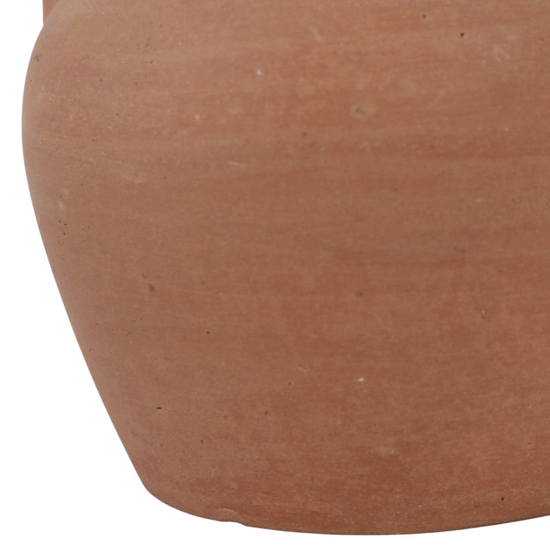 Vase décoratif décoratif en terre cuite Boho Bud - Vase à fleurs texturé avec poignées, Red