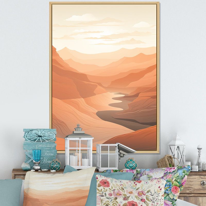 Canyon Canyon Scenery Minimalisme III - Canyon, impression sur toile, Cadre naturel flottant, H 40 po x l 30 po x P 1,5 po