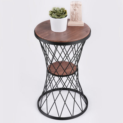 Table de bout à piédestal en bois massif Anoki