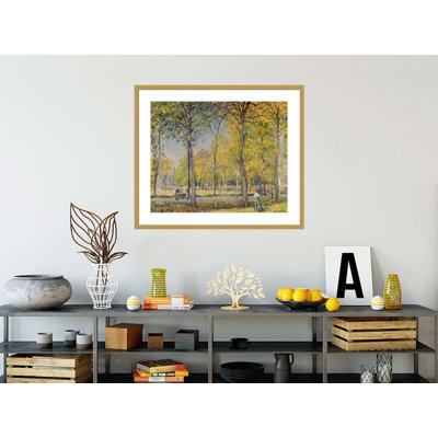 «The Bois de Boulogne» par Alfred Sisley, impression giclée sur cadre
