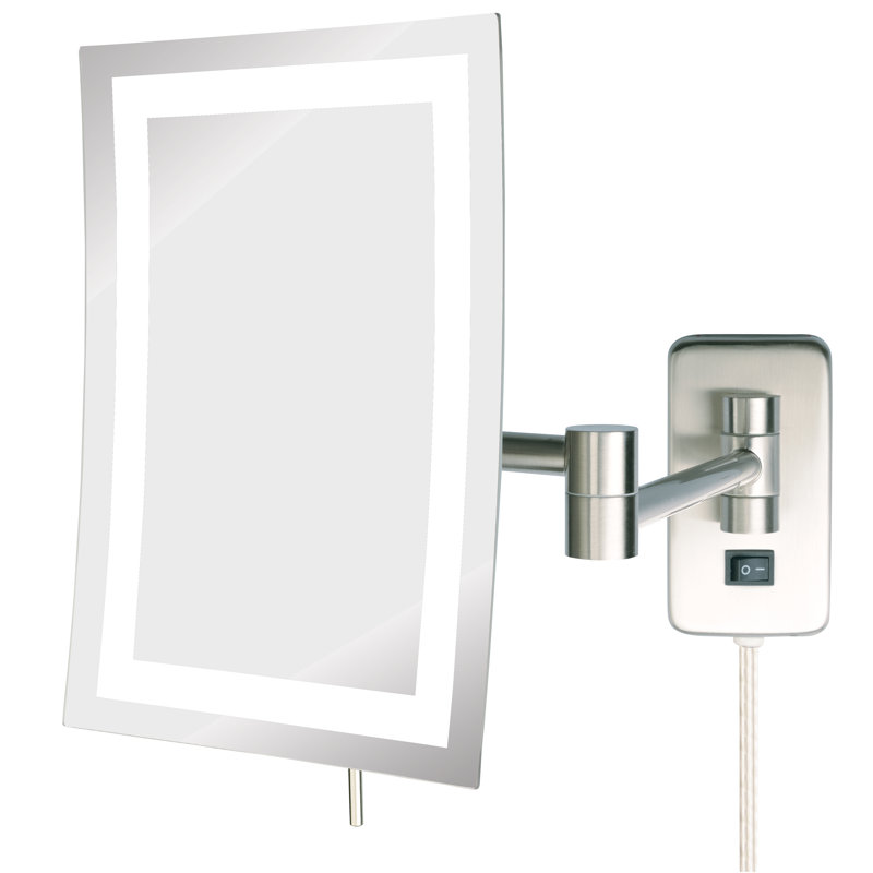 Miroir de maquillage mural grossissant allumé 6,5 po x 9 po Allisyn, Nickel