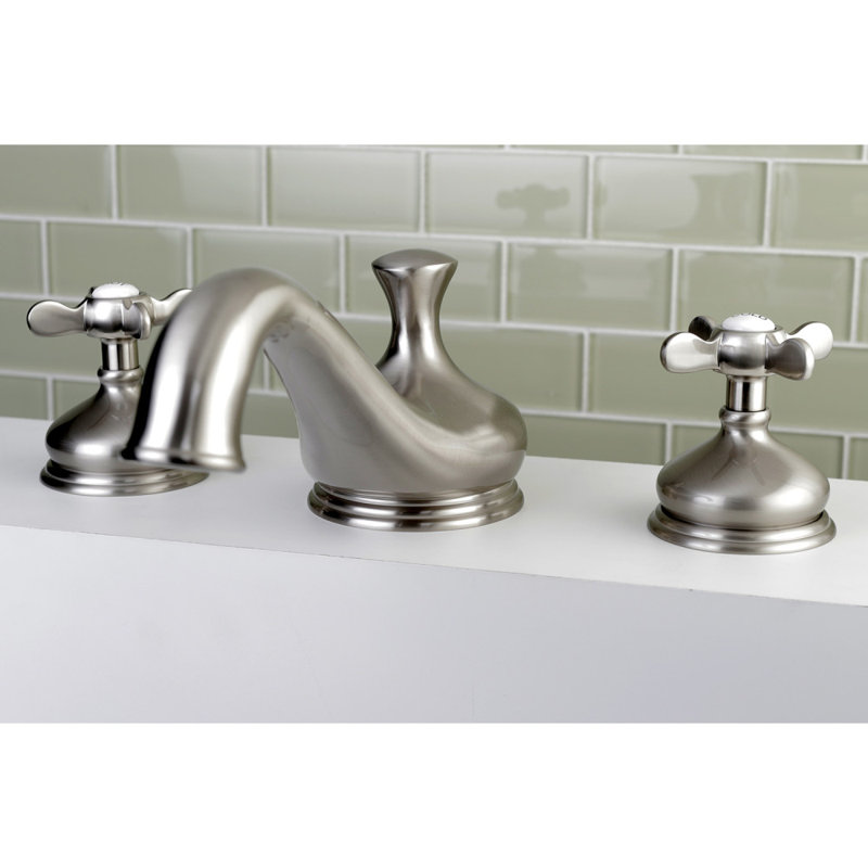 Kingston Brass Essex Two-Handle 3-Hole Deck Mount Roman Tub Faucet, Brushed Nickel