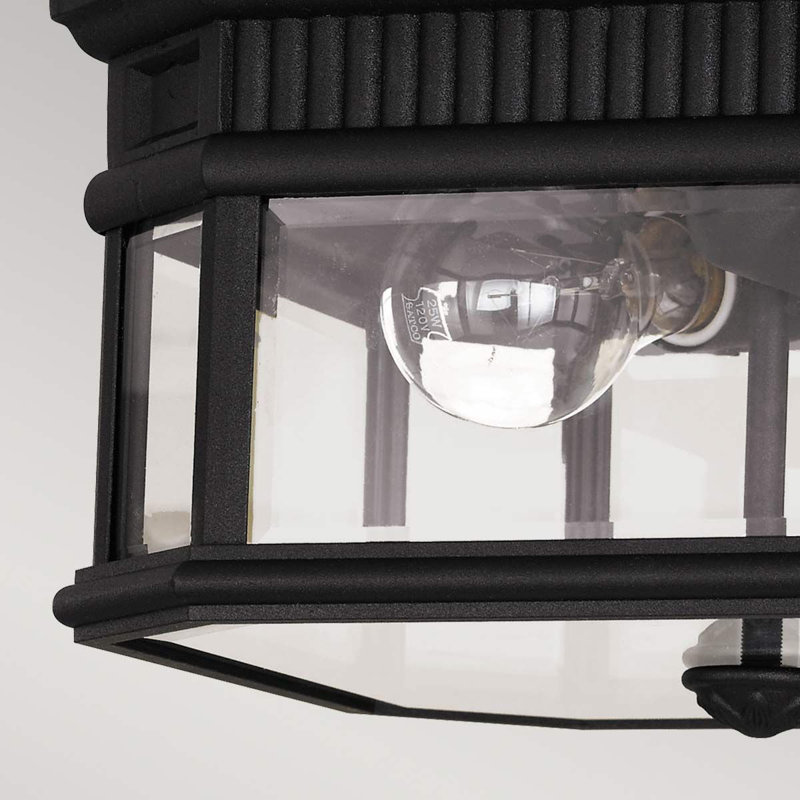 Tibbett 30.5cm W 2 - Bulb Outdoor Flush Mount, Black