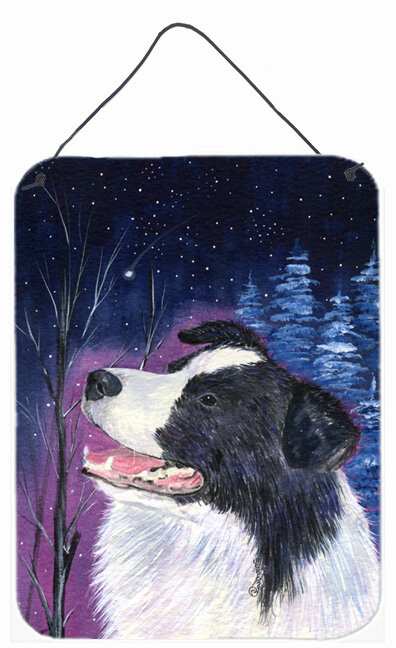 Caroline's Treasures Starry Night Border Collie Painting Print Plaque ...