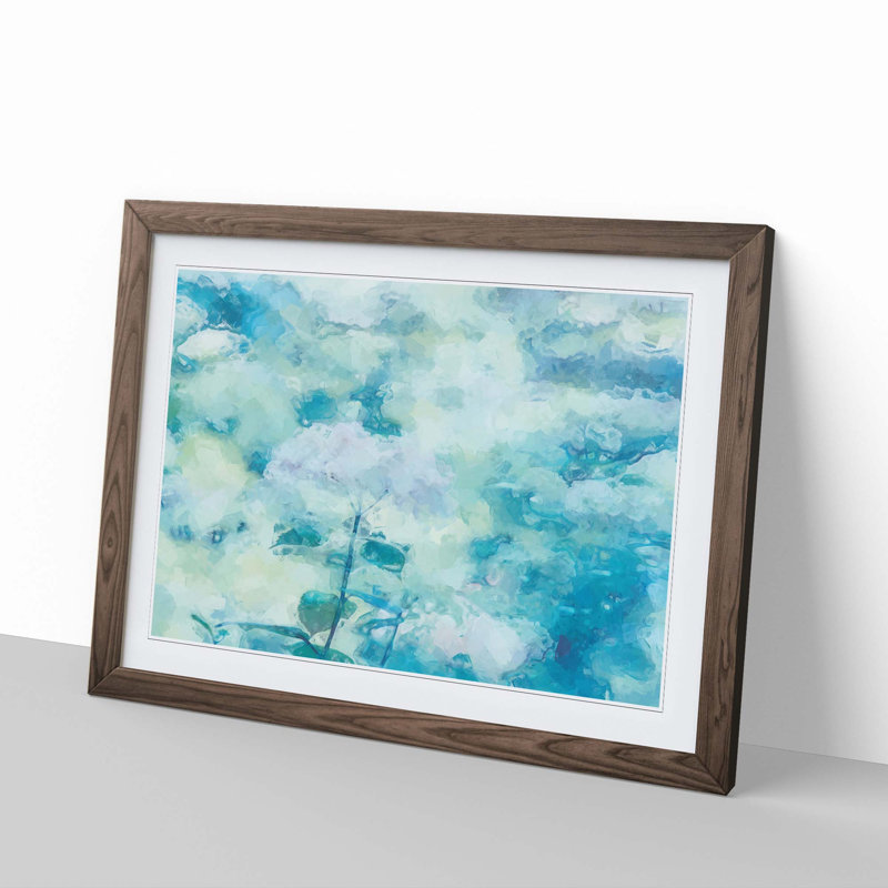Flower Petals in Abstract - Framed Print, 60cm H x 91cm W x 2cm D, Walnut