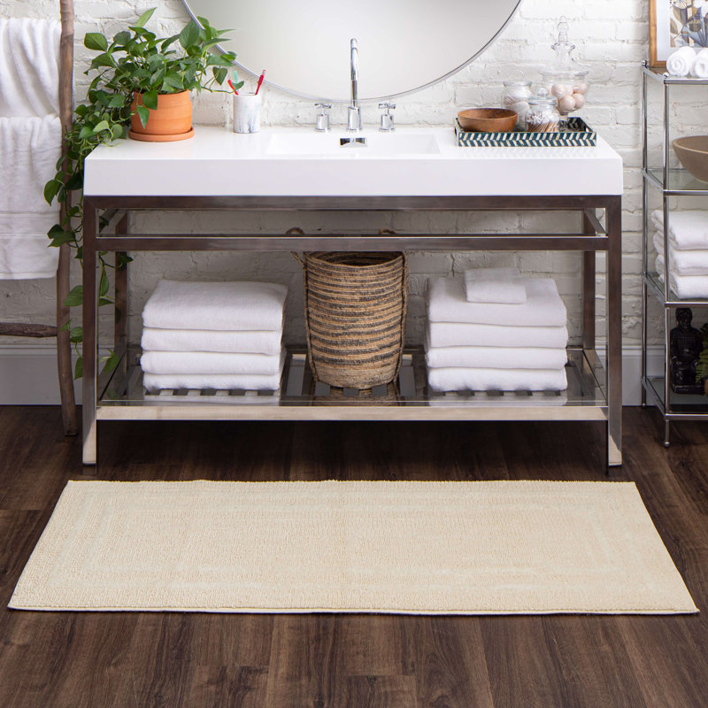 Tapis de bain lavable à la machine Kail, L 24 po x L 60 po, Naturel