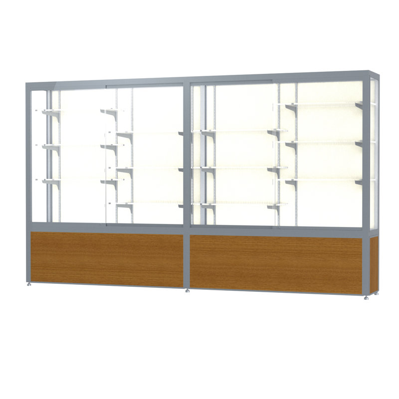 Vitrine en aluminium Défi Series du trophée, Plaque de tissu, Satin, H 66 po x l 72 po x P 16 po