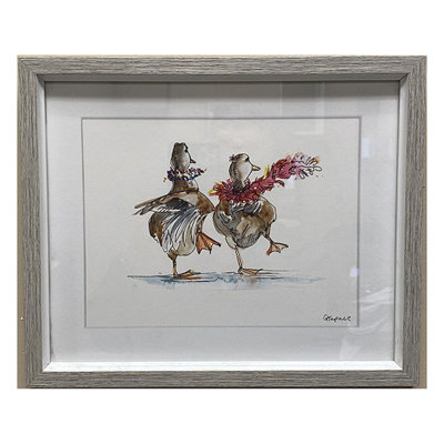 «Happy Ducklings», reproduction d'art encadrée