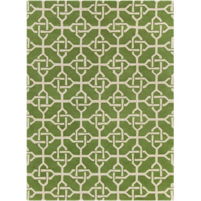 Tapis vert en laine noué à la main touffeté à la main Electra Authentic