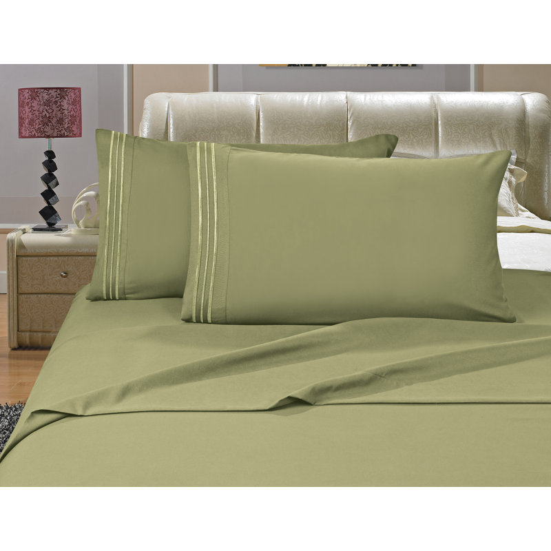  1500 Thread Count Microfiber Sheet Set, California King, Green