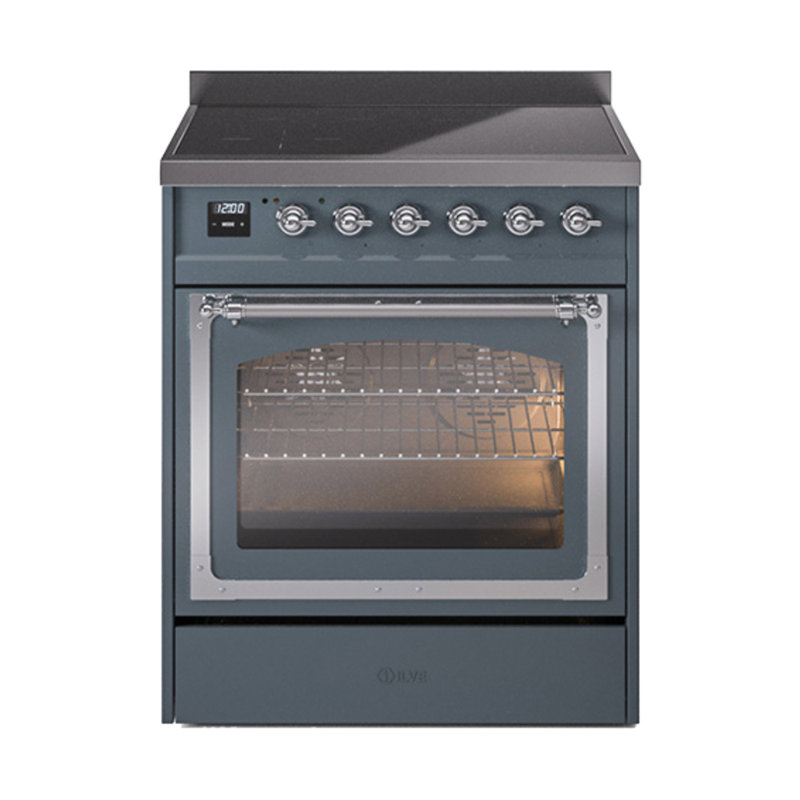 ILVE Nostalgie II Noblesse 30 in Induction Range, Blue Grey/Chrome