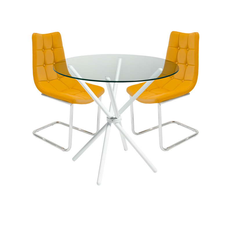 Derby 2 - Person Dining Set, Yellow, Black