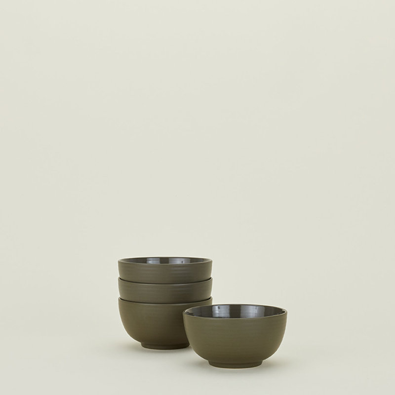 Essential Stoneware Dinnerware - Set of 16, Olive