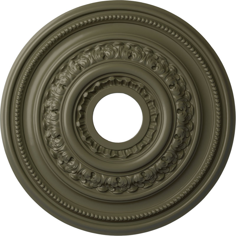 Médaillon de plafond H 17,625 po x l 17,625 po x P 1,875 po Orleans, Tortue peinte