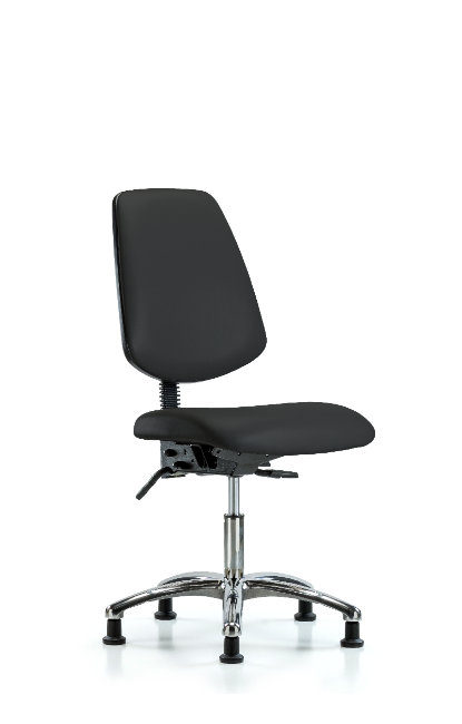 Rebeca Vinyl Task Chair, Black, Glides, Not Included