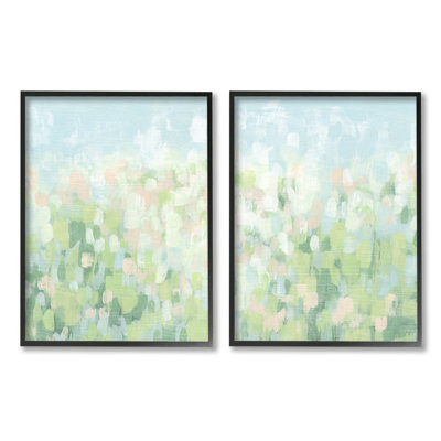 " Abstract Meadow Landscape " by June Erica Vess 2 - Pieces Painting Print