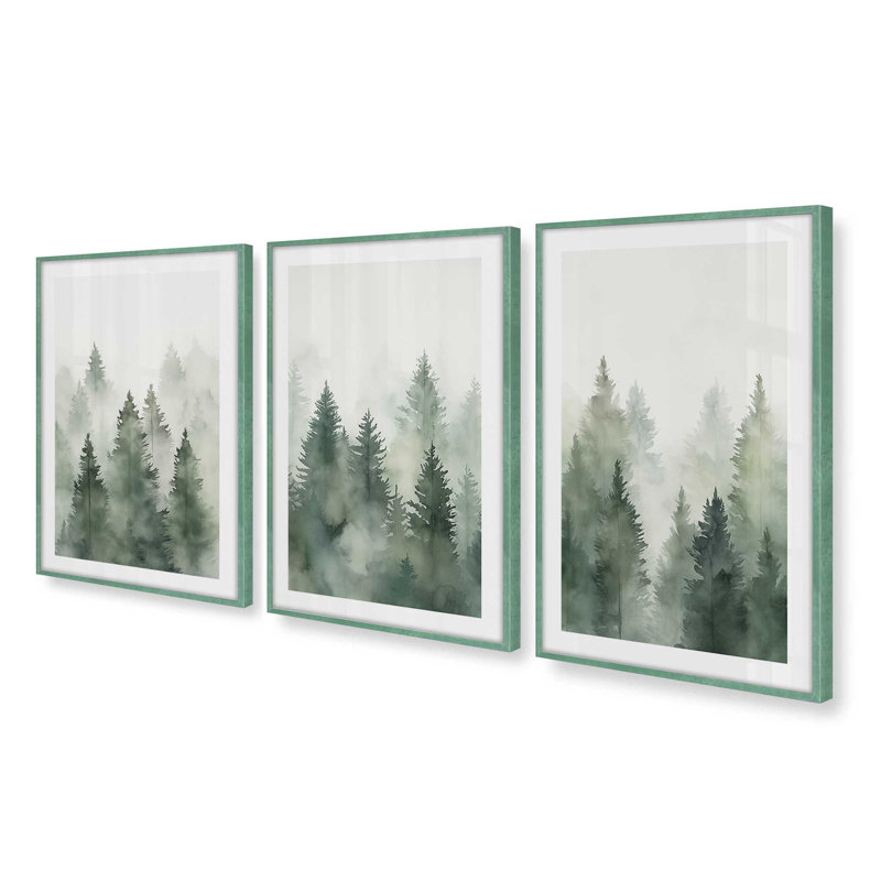 «Foggy Morning Woodland», Iris mauve, H 25,25 po x l 19,25 po