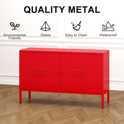 Metal Storage Cabinet，2 Door Accent Cabinet，tv Stand With Doors And Adjustable Shelf，metal Locker Nightstand&sideboard Buffet Cabinet&bookshelf&cupboard For Home,office,living Room