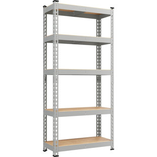 Tevis 60" H x 27.5" W x 12" D 5 Tiers Boltless Adjustable Storage Shelf Goods Rack