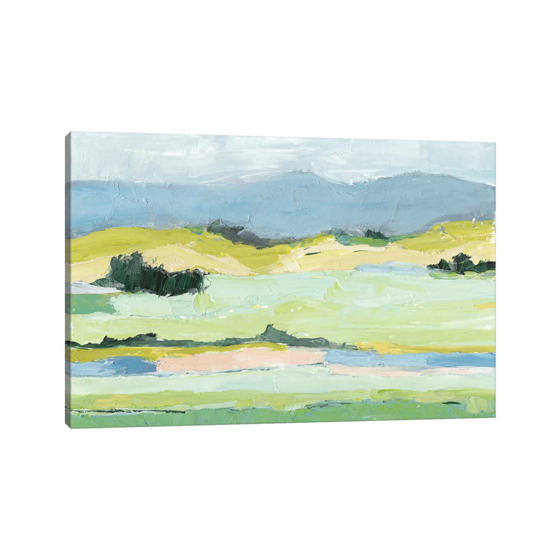 « Pastel Hills II » par Ethan Harper, reproduction d’art, H 18 po x l 26 po x P 1,5 po, Toile tendue, Pas de tapis